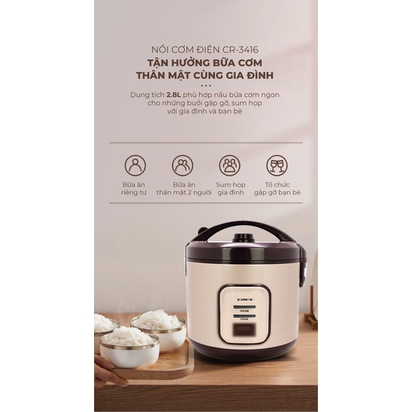 Nồi cơm điện cơ 2.8 Lít COEX CR-3416