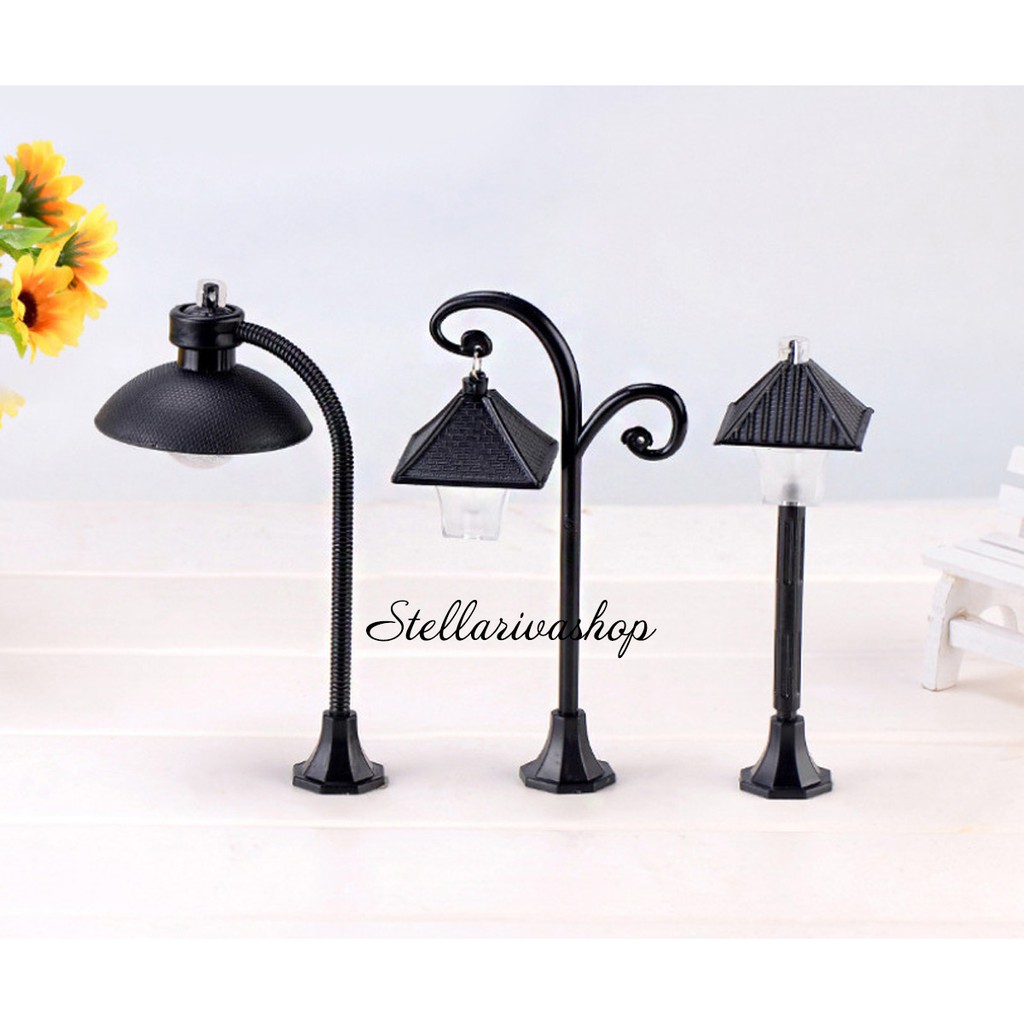 Tiểu cảnh - Đèn Đường Kiểu Lớn sáng 2 màu làm tiểu cảnh terrarium/ mô hình trang trí quà tặng trang trí
