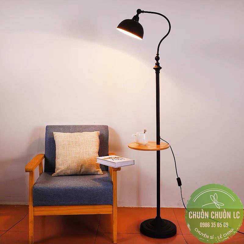 ĐÈN CÂY ĐỨNG TRANG TRÍ CÓ BÀN TRÀ PHONG CÁCH CỔ ĐIỂN mã DC-07