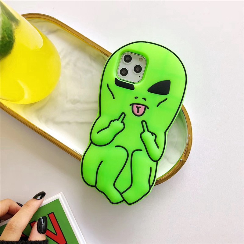 Ốp điện thoại silicon hình người ngoài hành tinh 3D cho iPhone 11 Pro MAX 12mini 12 pro max X XS MAX XR 6 6s 7 8 Plus | BigBuy360 - bigbuy360.vn