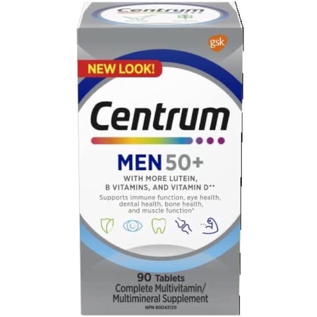 Vitamin tổng hợp dành cho nam trên 50 tuổi Centrum For Men 50+ 90 viên