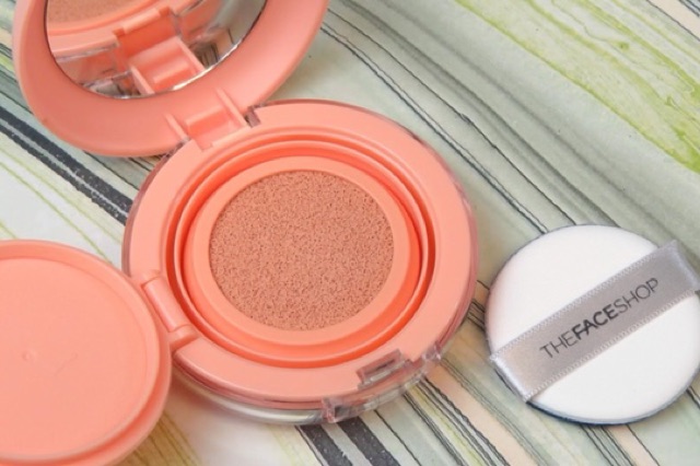 Má hồng dạng nước Hydro Cushion Blush The Face Shop #03 Coral Cam tươi siêu xinh🍑