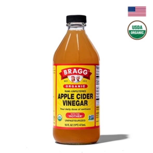 [ Chính hãng Mỹ ] Giấm táo hữu cơ chứa giấm cái hiệu Bragg Organic Apple Cider Vinegar -  473ml