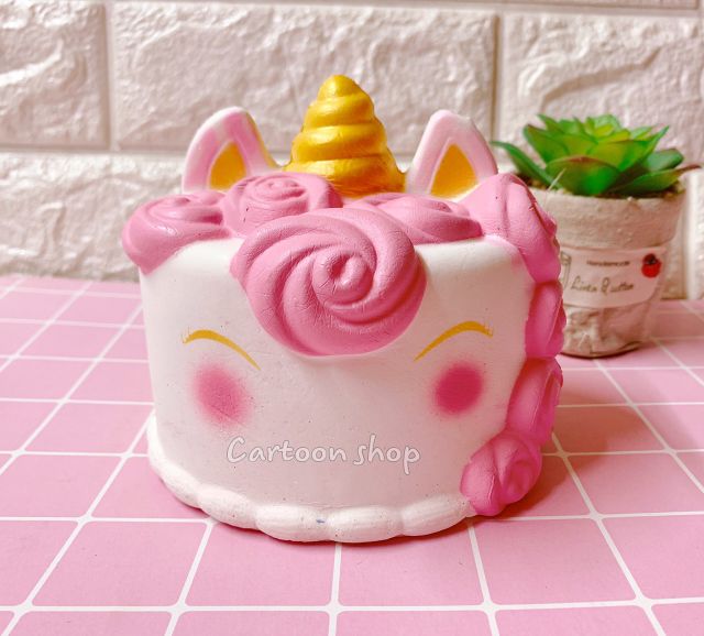 Squishy bánh kem unicorn 15cm siêu chậm tăng có bao bì