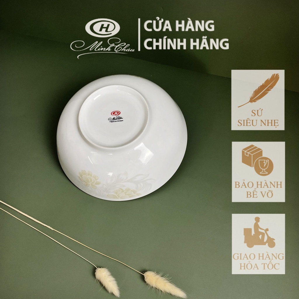 [Sứ Siêu Nhẹ] Bát Tô Sứ Xương Hoa Kiểu Hàn Quốc - Sứ Minh Châu - BONE-TH07 KVH