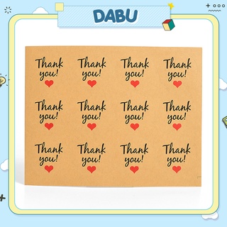 Set 12 nhãn dán sticker thank you DABU giấy craft decal dán niêm phong quà tặng