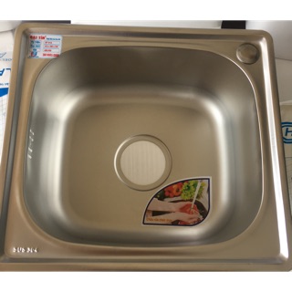 Chậu rửa chén inox 1 học + kèm bộ xả