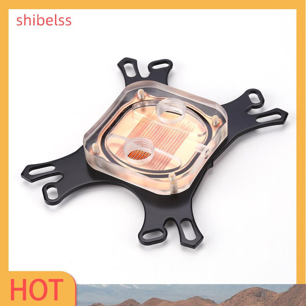 Shibelss CPU Water Block Water Cooler Computer Cooling Radiator for Intel AMD+Screws