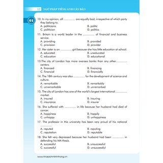 Sách - Ngữ pháp tiếng Anh căn bản (Tái bản 01)