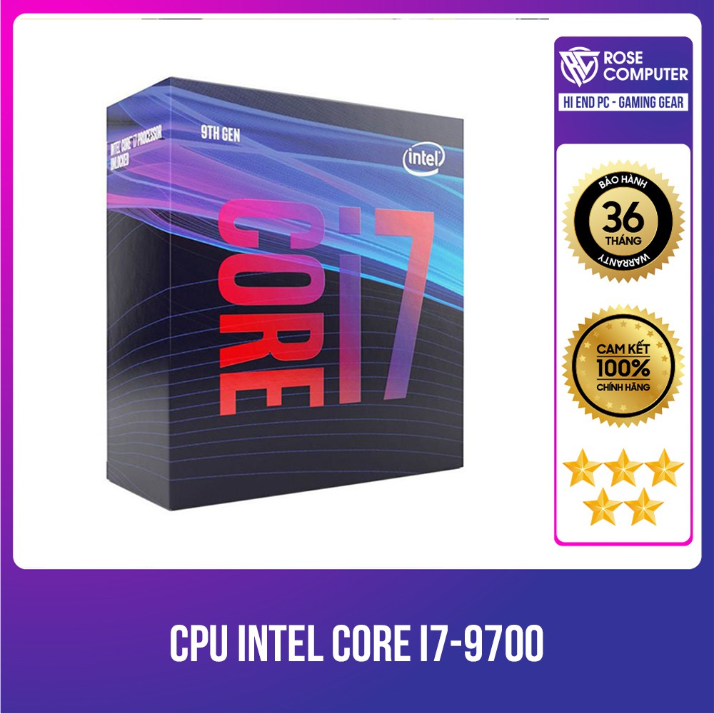 CPU Intel Core i7-9700 (8 Cores 8 Threads/ 12MB/ Coffee Lake R)