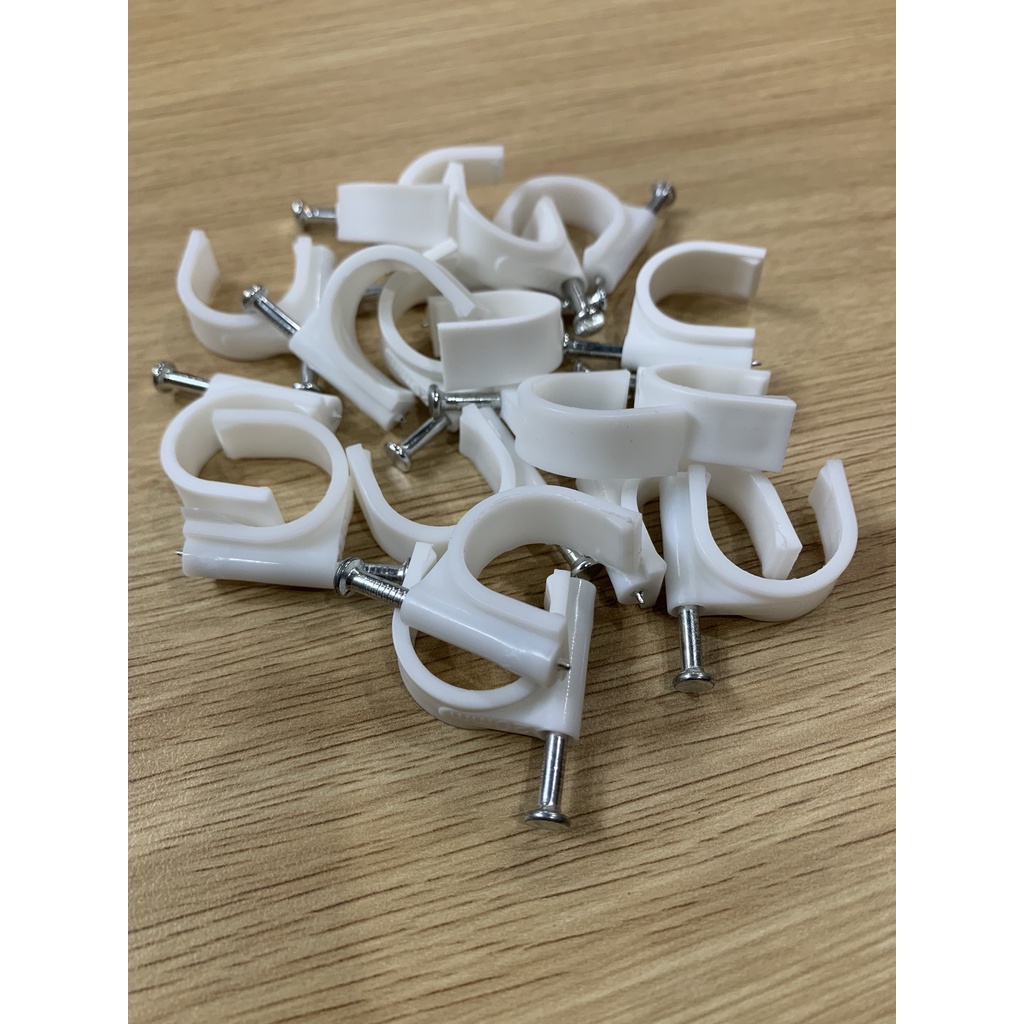 🔥 Nẹp ống tròn R20mm, 1 gói 100 cái, nhựa chất lượng cao, hàng chính hãng - Saigon Tech phân phối