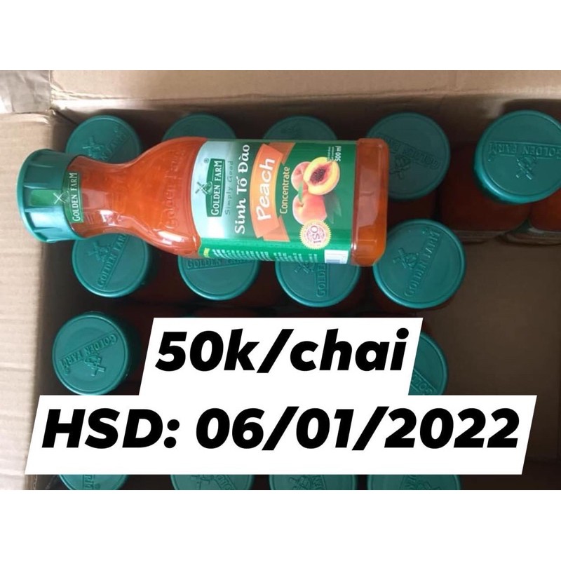 Combo 5 chai - Sinh tố Đào Golden Farm 500ml