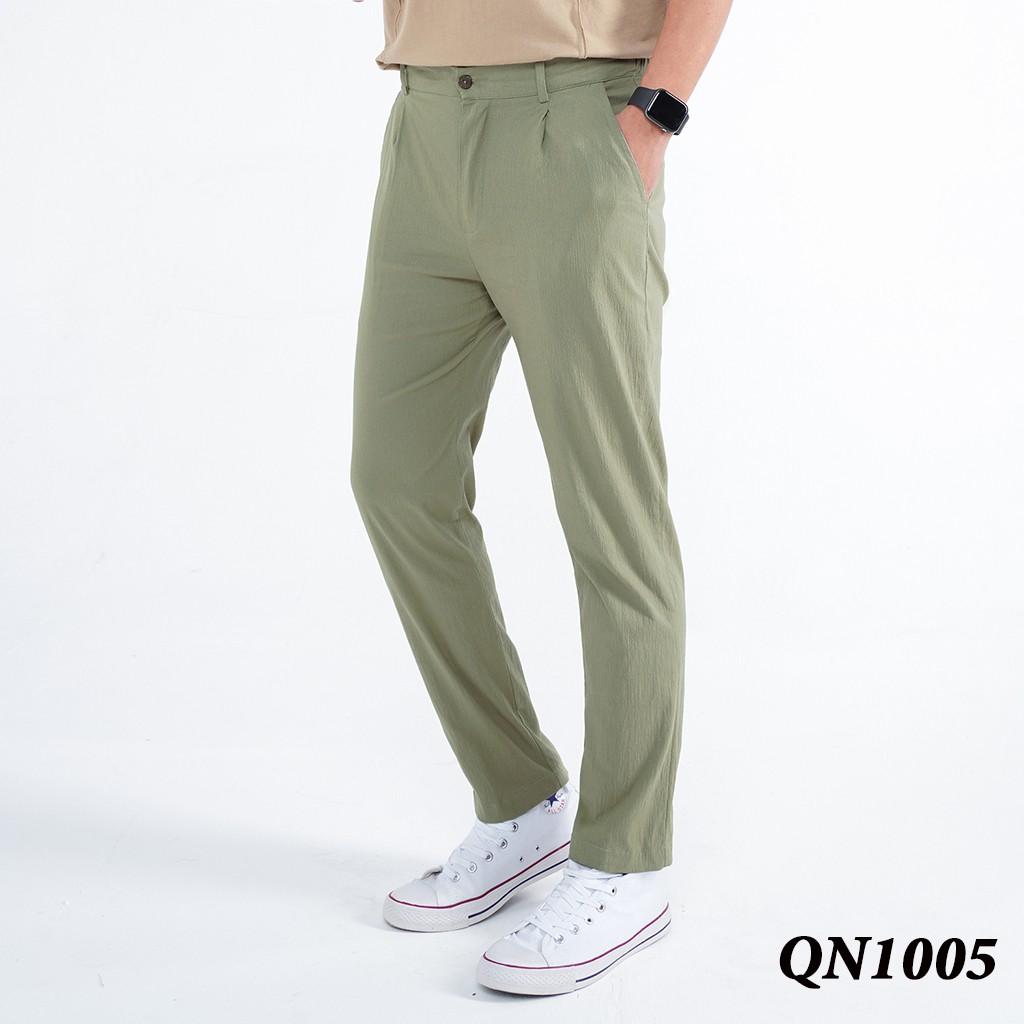 Quần Tây Nam Dáng Âu Trẻ Trung Lịch Sự Chất Đũi Sơ Gỗ Sồi ROUGH Outfit