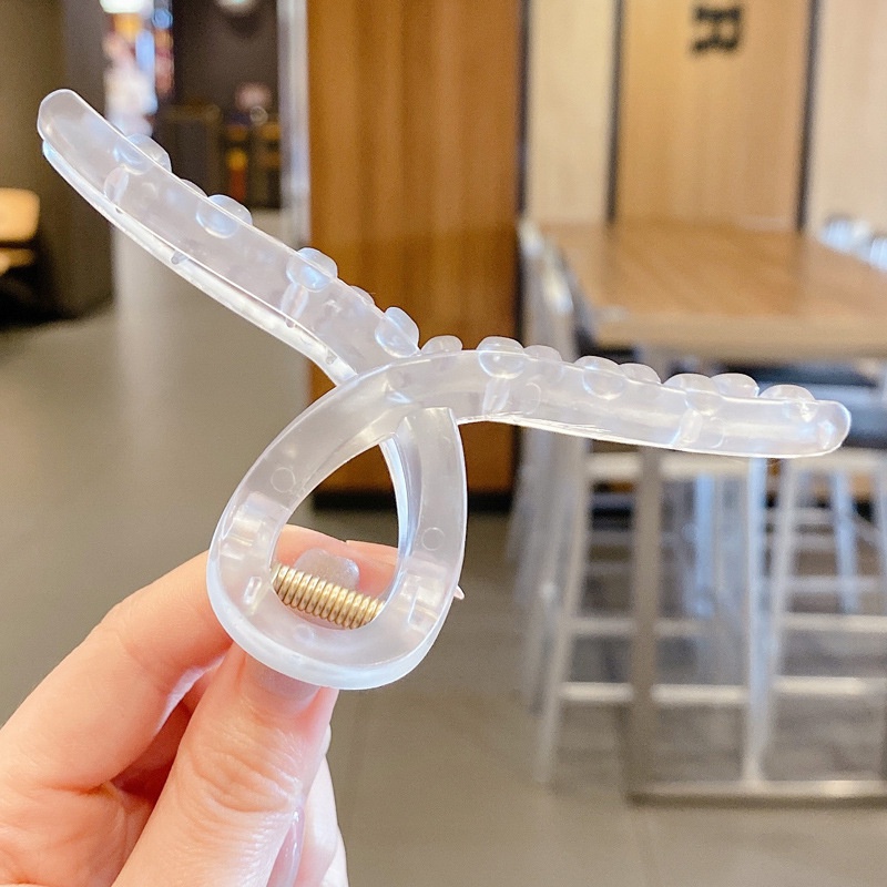 Kẹp Tóc chéo Trong Suốt Size lớn Kiểu Hàn Quốc Thời Trang 2021