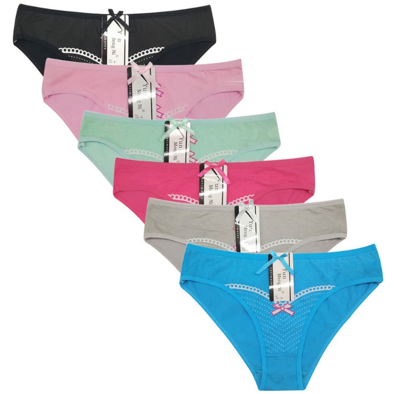 Quần Lót Cotton Pha Mềm Mại Lưng Thấp Không Đường May Đính Nơ Xinh Xắn Cho Nữ