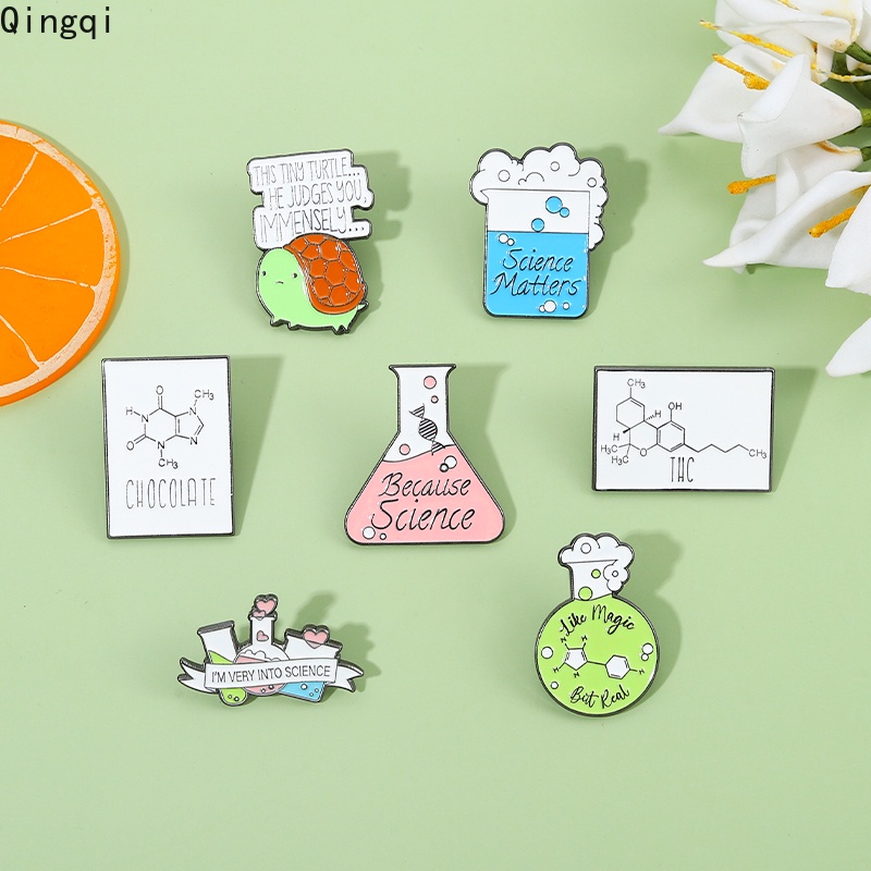 Ghim cài áo Miss Zoe hình ống nghiệm phân tử hóa học hoạt hình đáng yêu cho trẻ em