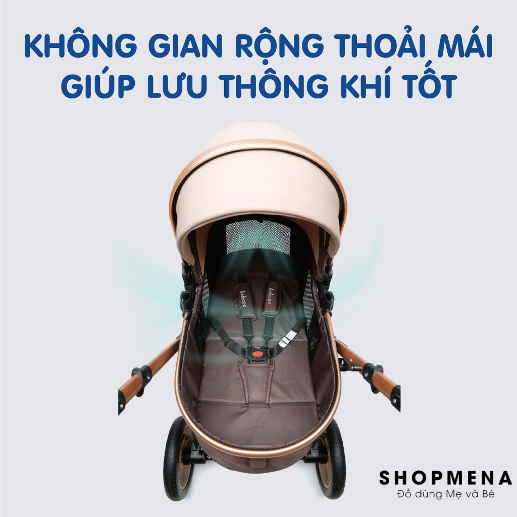 Xe Nôi Cho Bé 2 Chiều BELECOO PM-0292 Khung Thép Chắc Chắn Vừa Làm Nôi Vừa Làm Xe Đẩy, Gấp Gọn Thuận Tiện