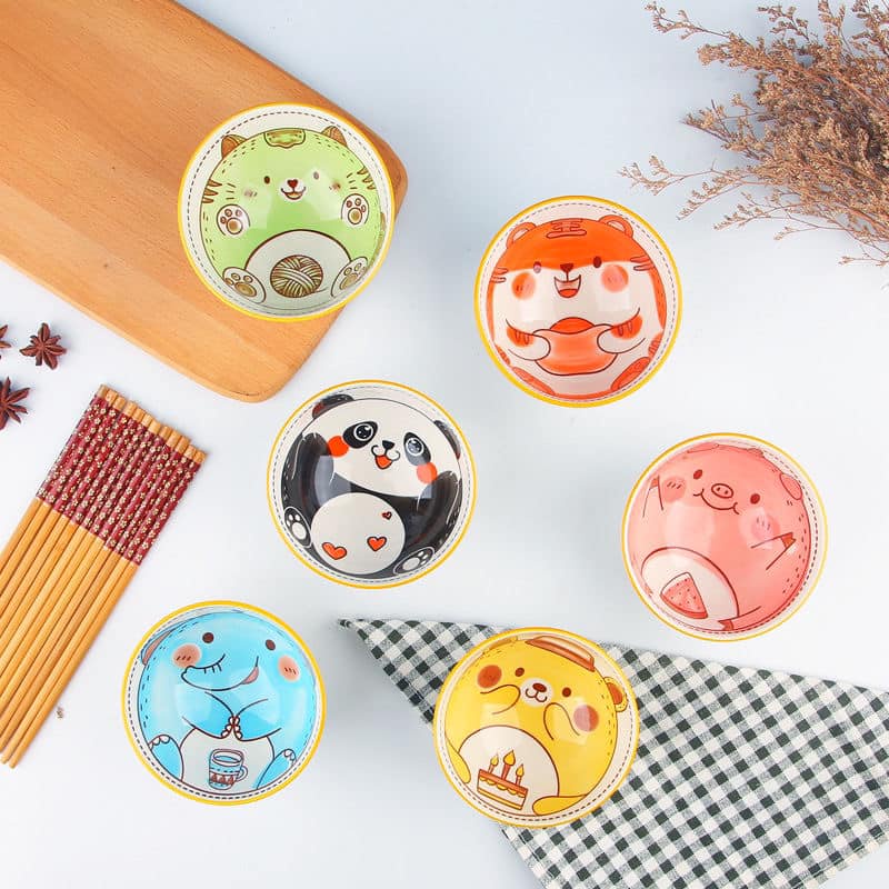 Bộ 6 chén kiểu hoa văn cao cấp và 6 đôi đũa kèm hộp làm quà tặng sang trọng - Tuấn Tú Office Store