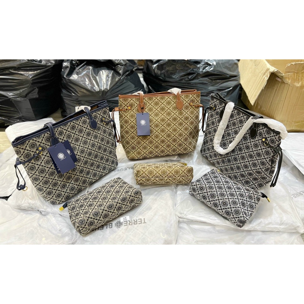 túi tote kèm ví TERRE BLEUE TOTE hàng xuất khẩu châu Âu size 33-44cm*30cm*14cm đủ màu
