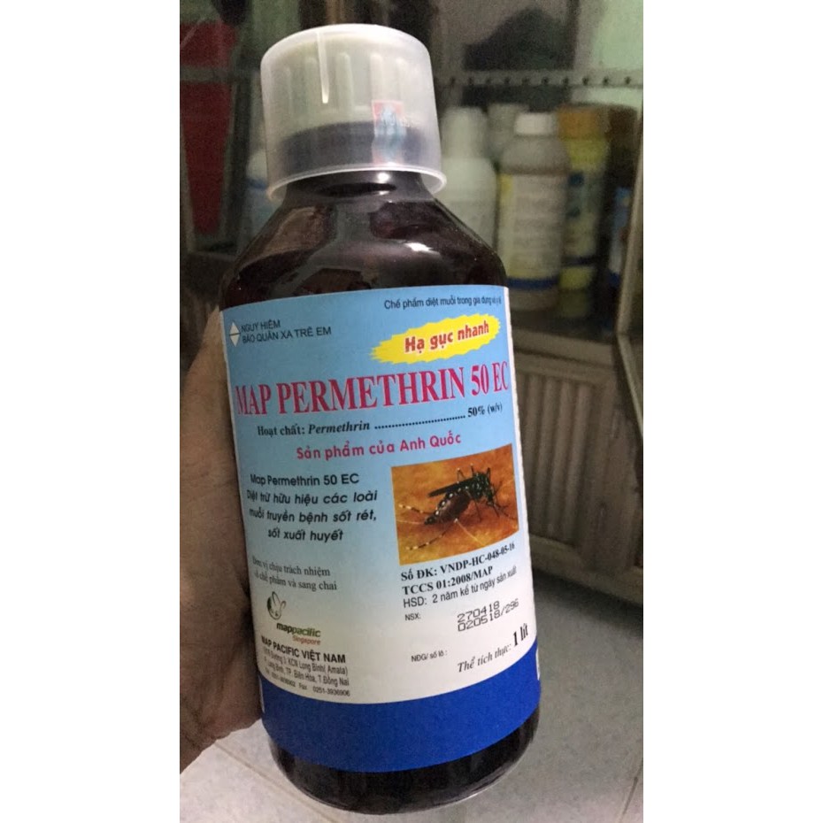 Thuốc phun muỗi Map Permethrin 50EC 1000ml (CHAI 1 LÍT)SẢN PHẨM ĐƯỢC TRỢ GIÁ