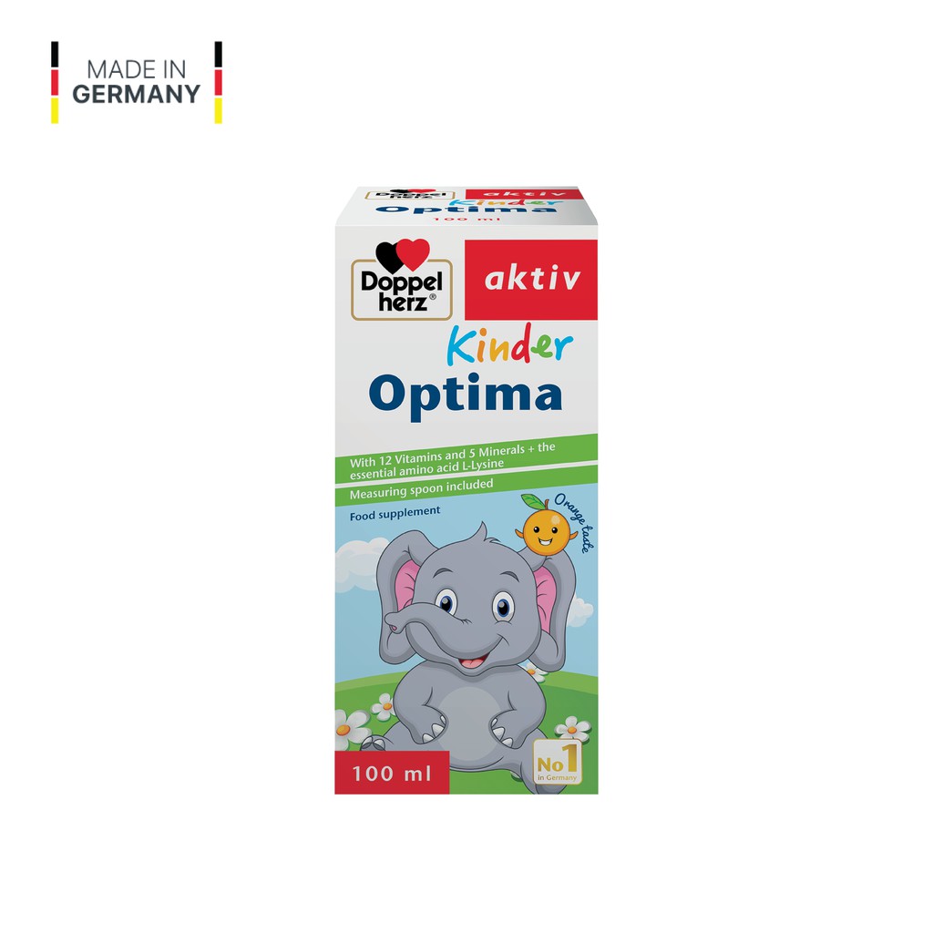 [TPCN Nhập Khẩu] Siro ăn ngon, cải thiện tầm vóc cho bé Doppelherz Aktiv Kinder Optima (Chai 100ml)