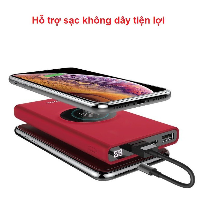 Pin Sạc Dự Phòng Không dây Hoco J63 10000mAh sạc nhanh không dây 10W và QC3.0 / PD18W Type-C