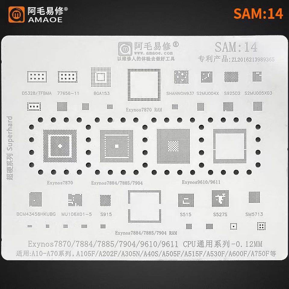 Vỉ làm chân SAM14 Exynos 7870 cho các máy J730F, G610F,.. A50, A51, A71