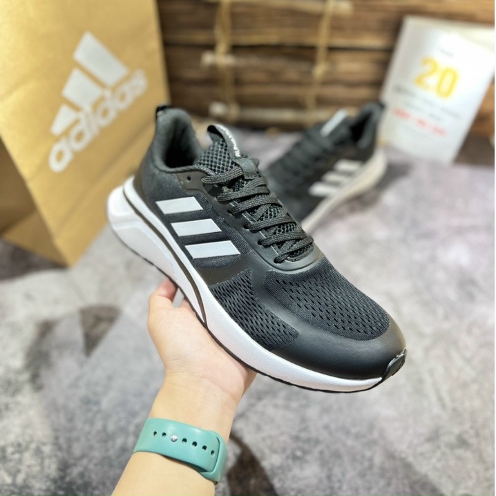 Giày Thể Thao Adidas alphabonce Rc Core Grey, Giày chạy bộ đen trắng.