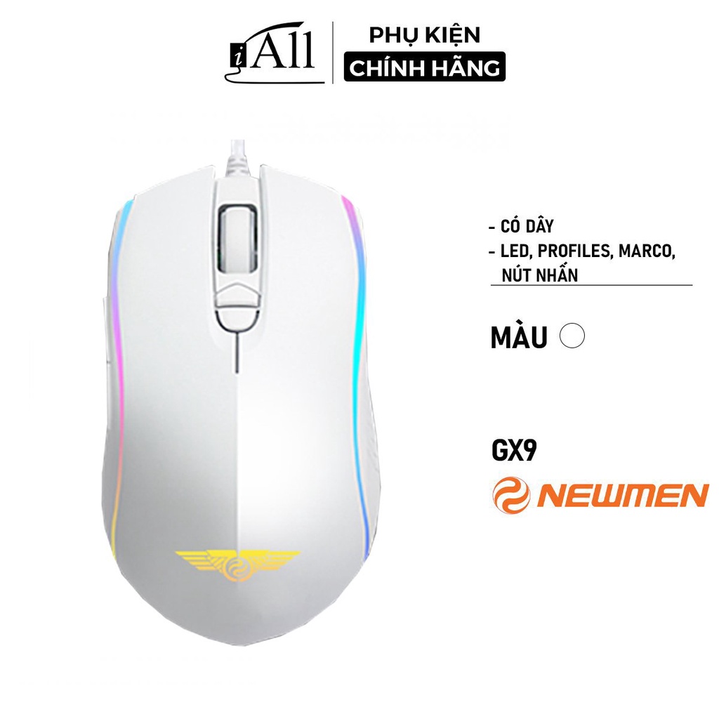 Chuột máy tính có dây gaming Newmen GX9 màu trắng - iAll Store