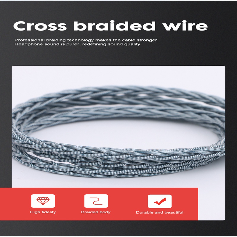 Xinhs Dây Cáp Tai Nghe Graphene 8 Sợi Đồng Mạ Bạc Cho SE846 ZSN UE ES10