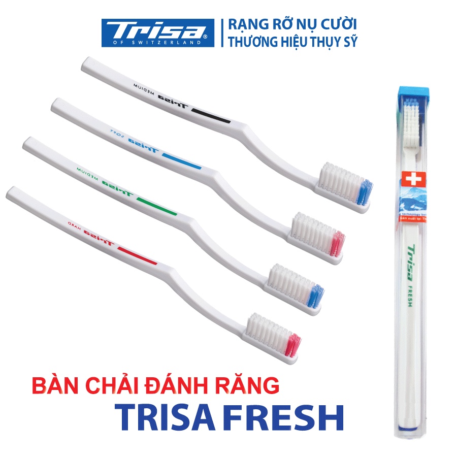 [Mã BMBAU50 giảm 7% đơn 99K] Bàn Chải Đánh Răng Trisa Fresh Nhập Từ Thụy Sỹ