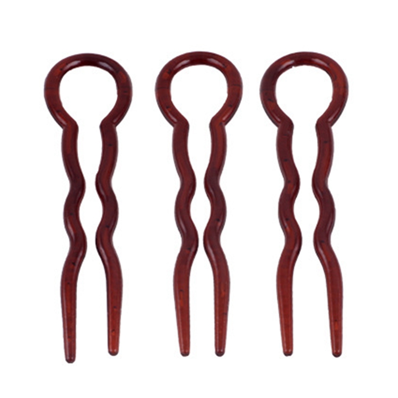 (Hàng Mới Về) Set 3 Nĩa Chữ U Hỗ Trợ Tạo Kiểu Tóc Nhanh Chóng Tiện Dụng