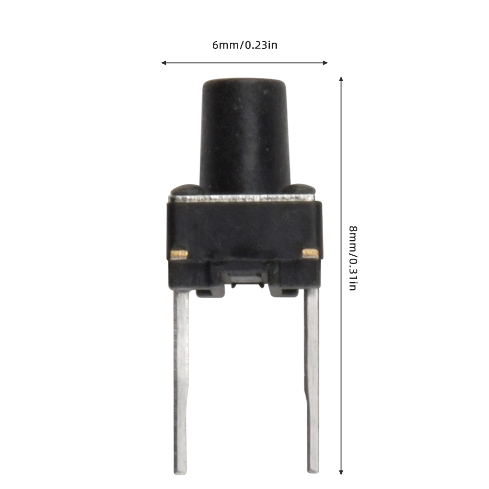 Set 100 công tắc PCBFUN 6x6x 6mm /7mm /8mm /9mm /10mm 2 pin màu đen