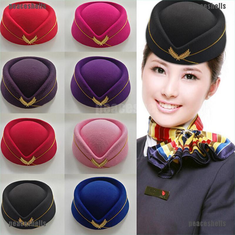 Mũ hóa trang thành nữ tiếp viên hàng không chất liệu len thích hợp để biểu diễn sân khấu