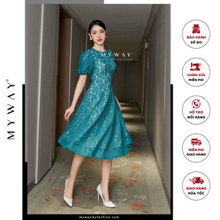 Đầm ren nữ my way dáng xòe tay bồng sang trọng 6md0280