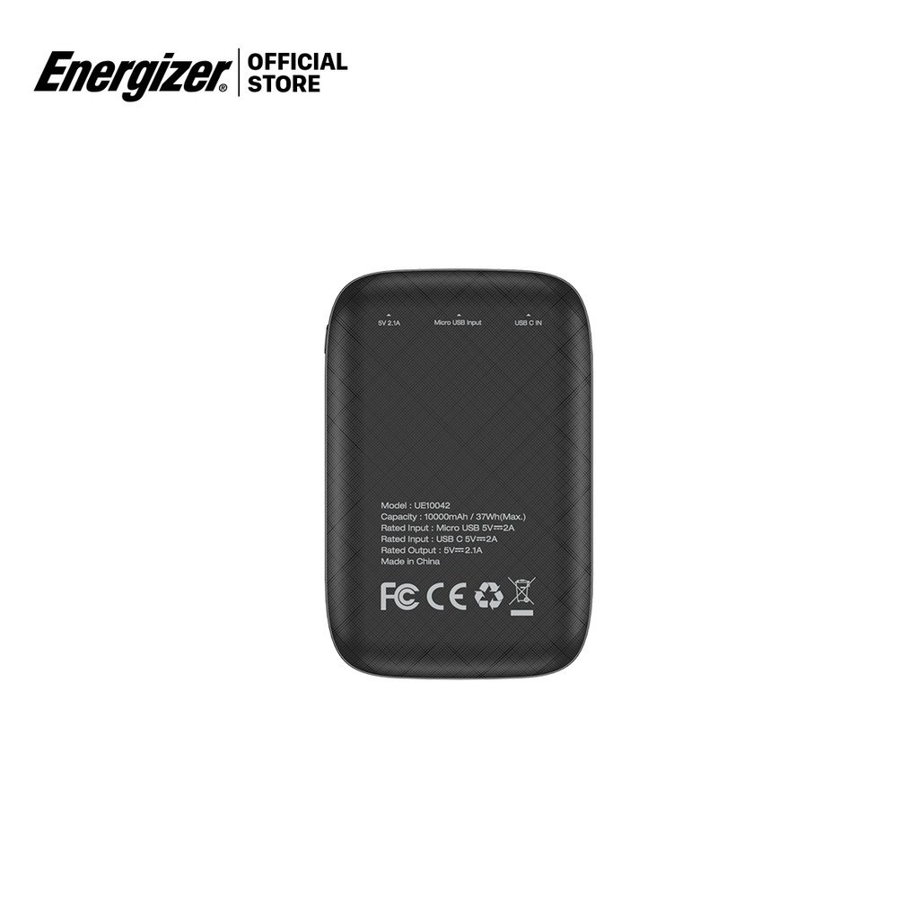 Sạc dự phòng Energizer 10.000mAh UE10042 - Thiết Kế Siêu Gọn Nhẹ - Màn hình LCD- Hàng Chính Hãng, Bảo Hành 2 Năm 1 Đổi 1