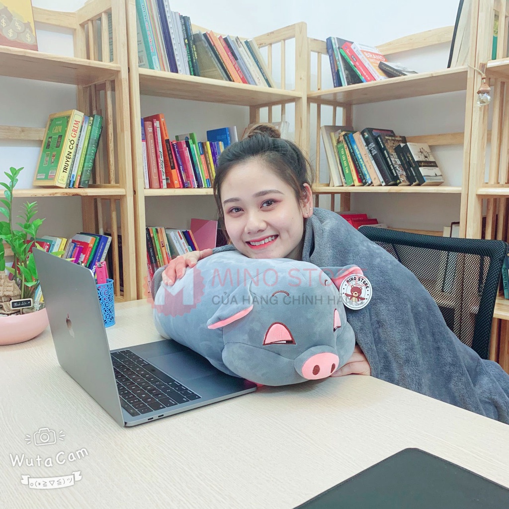 Chăn gối văn phòng Mền Gối Heo 3 Trong 1 Kích Thước Mền 1*1,7m Loại Tốt Vải Mềm Siêu Mịn