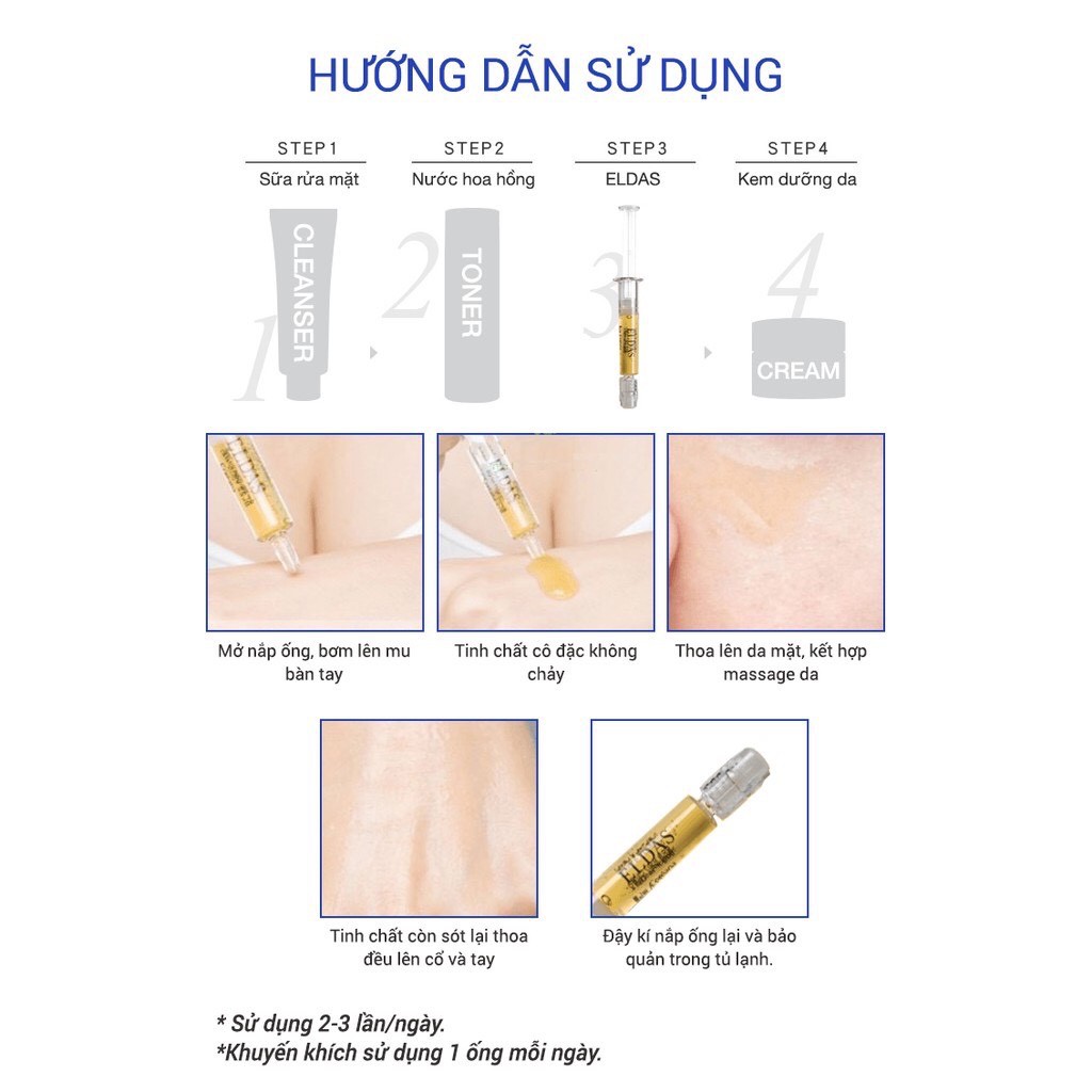 Hộp 30 ống serum tế bào gốc Eldas EG Tox Program Coreana phục hồi da, chống lão hóa