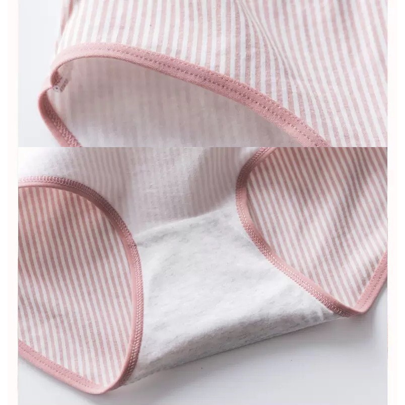 Đồ Lót Nữ Mặc trong váy dễ thương - Quần Lót Cotton Tăm Phối Kẻ Siêu Đẹp QL31