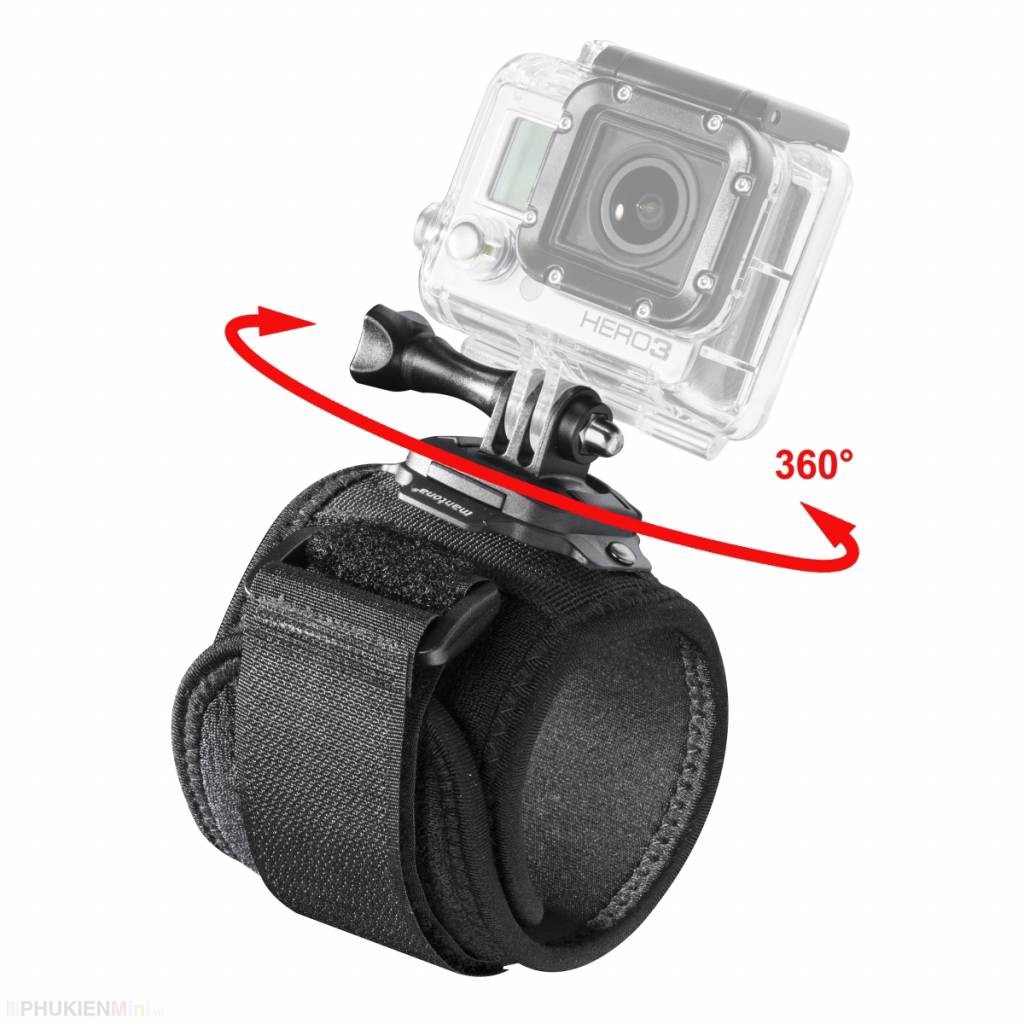 Dây đeo cánh tay, cổ tay xoay 360 độ kèm mount và đinh ốc vặn cho camera hành trình Gopro, SJCAM, GitUp, Eken, Xiaomi...