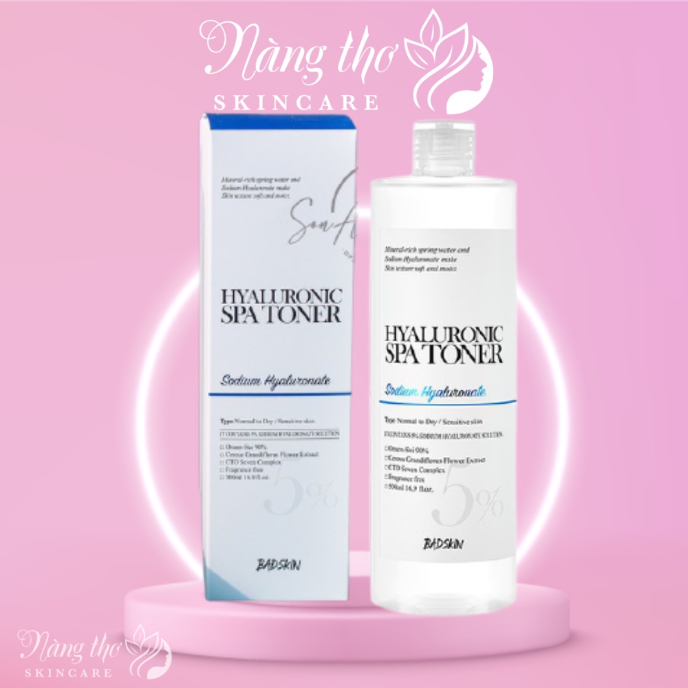 (badskin) Nước hoa hồng BadSkin Hyaluronic Spa Toner 500ml