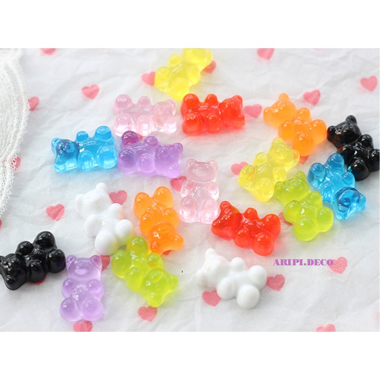 [VER 1] Charm Gấu Gummy thạch trong cứng /Nguyên liệu làm slime resin trang trí