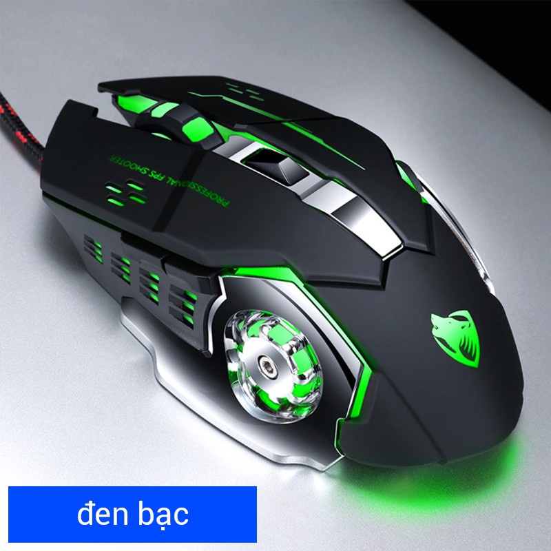 [FREESHIP] Thunder Wolf V6 chuột chơi game đèn LED có dây ăn gà máy tính