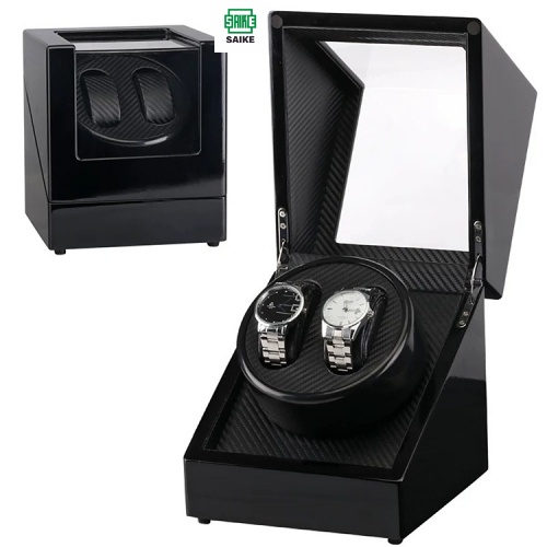 Hộp Xoay Đồng Hồ Cơ SAIKE S775 Vỏ Gỗ Tủ Lắc Lên Cót Đồng Hồ Tự Động Quay