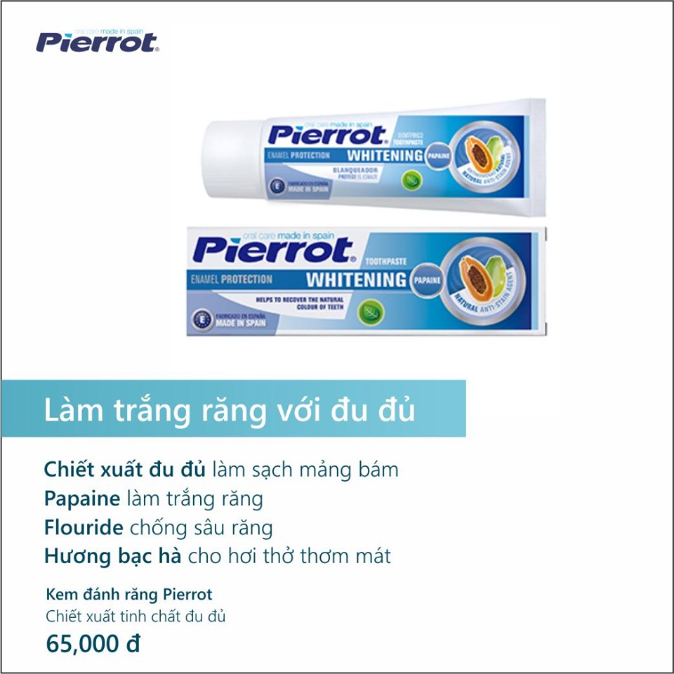 Kem đánh răng làm trắng răng Pierrot 75ml (hàng nhập khẩu Tây Ban Nha) (review cực thích)