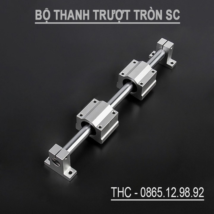 Bộ thanh ray trượt tròn phi 16mm (1 thanh SC16 dài 1 mét + 2 bi trượt SCS16UU + 2 gối đỡ SK16)