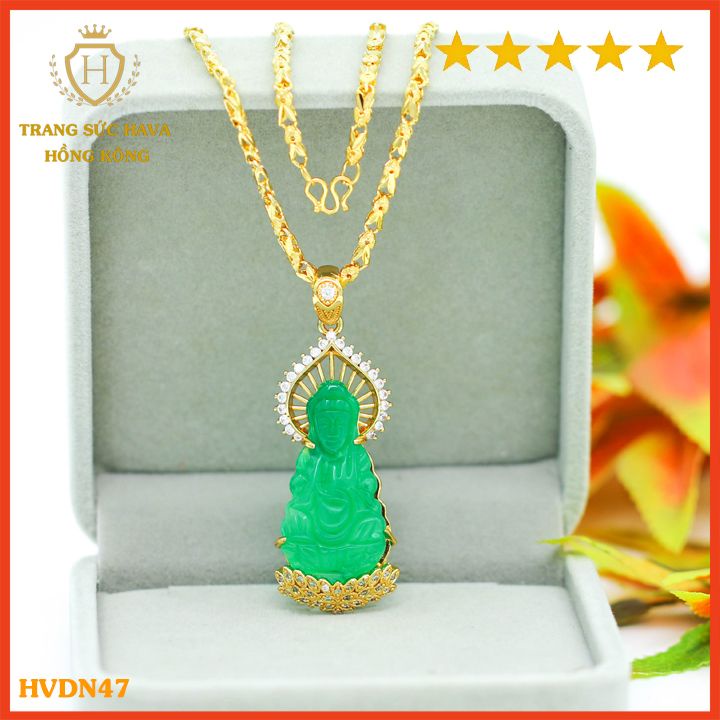 Dây Chuyền Nữ Quan Âm Titan Xi Mạ Vàng Non 24k Cao Cấp, Vòng Cổ Nữ Phong Cách Thời Trang Cá Tính Trẻ Trung - HVDN47