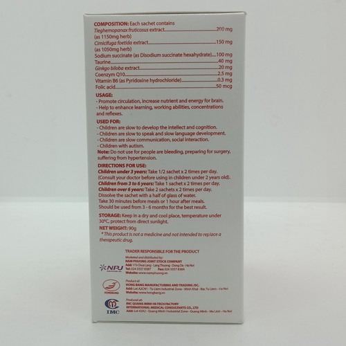 COMBO 6 TẶNG 1 - Vương Não Khang - Dành Cho Trẻ Tự Kỷ Hộp 30 Gói