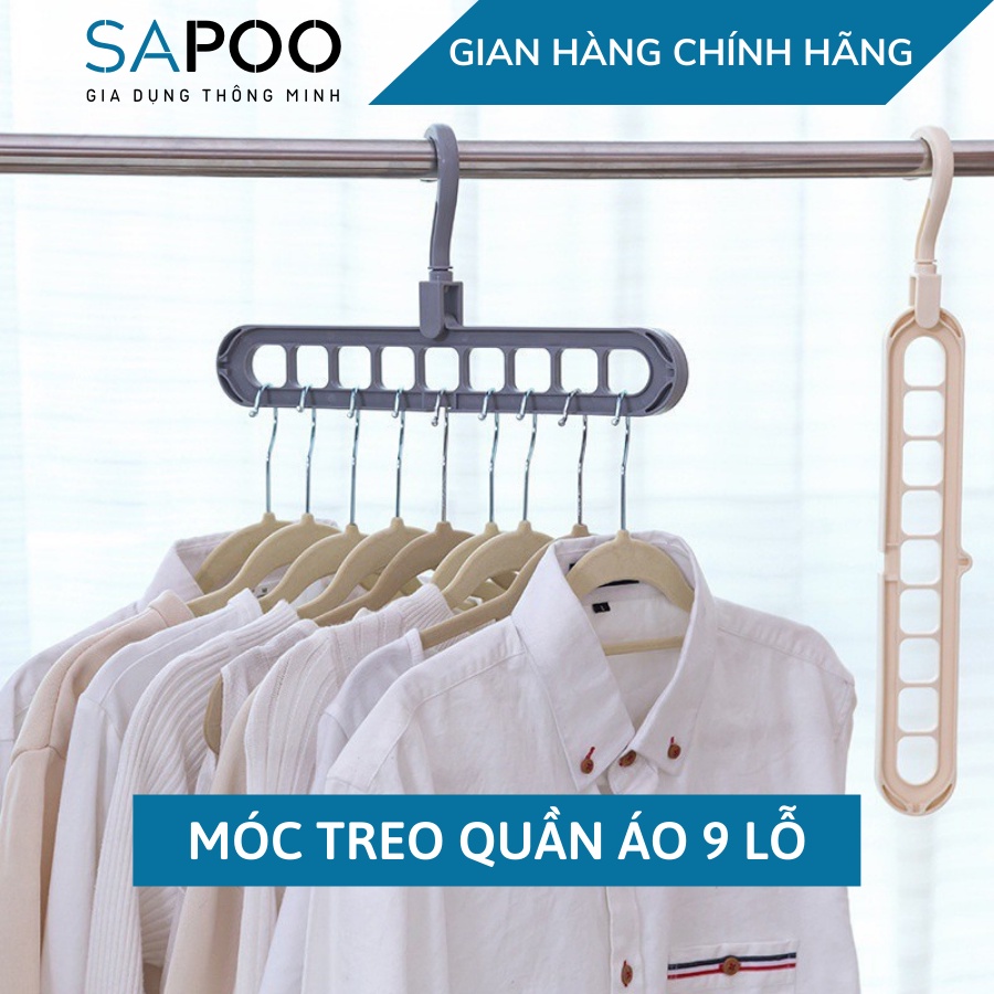 Móc Treo Quần Áo 9 Lỗ Thông Minh Đa Năng Tiện Dụng - Gia Dụng SAPOO