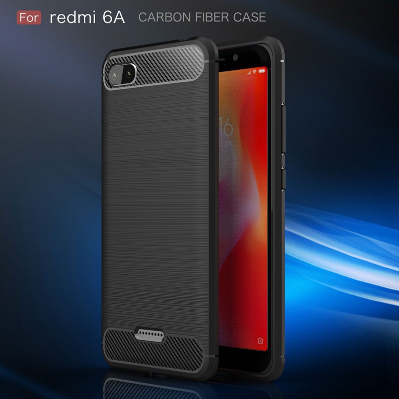 Ốp Lưng Xiaomi Redmi 6A Dẻo Cacbon Phay Xước chống sốc
